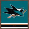 Trends International NHL San Jose Sharks - Logo 21 Wall Poster, 22.375" x 34", Mahogany Framed Version view 1