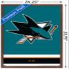 Trends International NHL San Jose Sharks - Logo 21 Wall Poster, 22.375" x 34", Mahogany Framed Version view 3