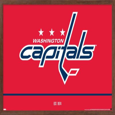Trends International NHL Washington Capitals - Logo 21 Wall Poster, 22.375" x 34", Mahogany Framed Version