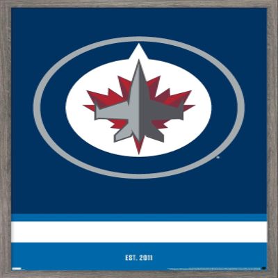 Trends International NHL Winnipeg Jets - Logo 21 Wall Poster, 22.375" x 34", Barnwood Framed Version
