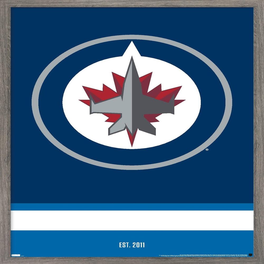 Trends International NHL Winnipeg Jets - Logo 21 Wall Poster, 22.375" x 34", Barnwood Framed Version