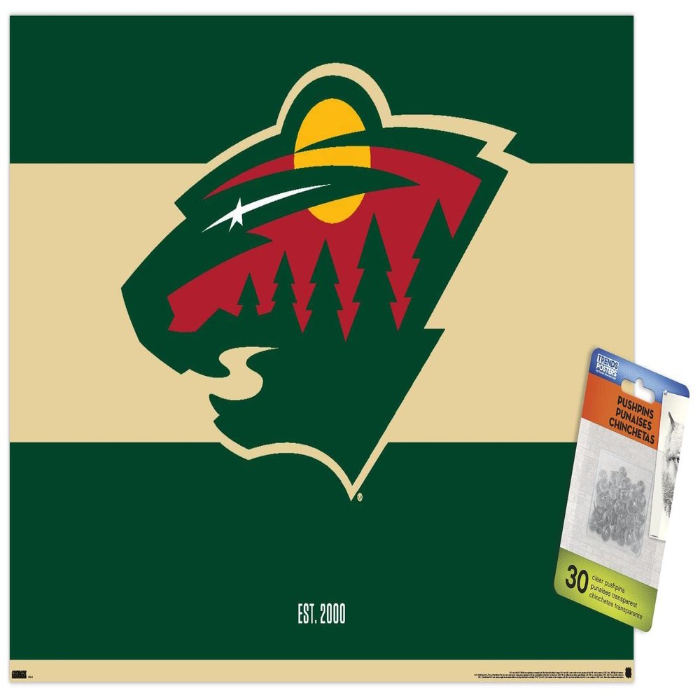 Trends International NHL Minnesota Wild - Logo 21 Wall Poster with Push Pins