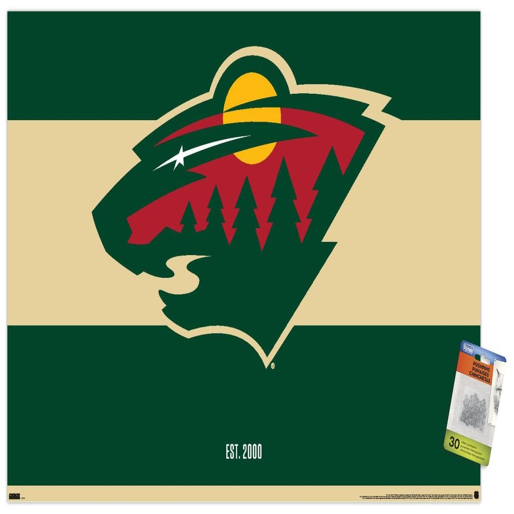 Trends International NHL Minnesota Wild - Logo 21 Wall Poster with Pushpins