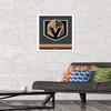 Trends International NHL Vegas Golden Knights - Logo 21 Wall Poster, 14.725" x 22.375", White Framed Version view 2