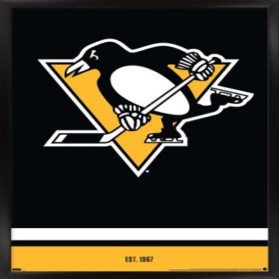 Trends International NHL Pittsburgh Penguins - Logo 21 Wall Poster, 22.375" x 34", Black Framed Version