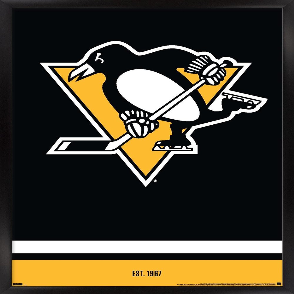 Trends International NHL Pittsburgh Penguins - Logo 21 Wall Poster, 22.375" x 34", Black Framed Version