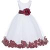 Wedding Pageant Flower Petals Girl Ivory Tulle Dress with Tiebow 302T 2 view 2