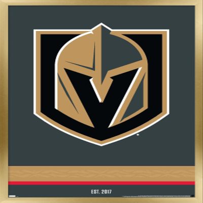 Trends International NHL Vegas Golden Knights - Logo 21 Wall Poster, 14.725" x 22.375", Gold Framed Version
