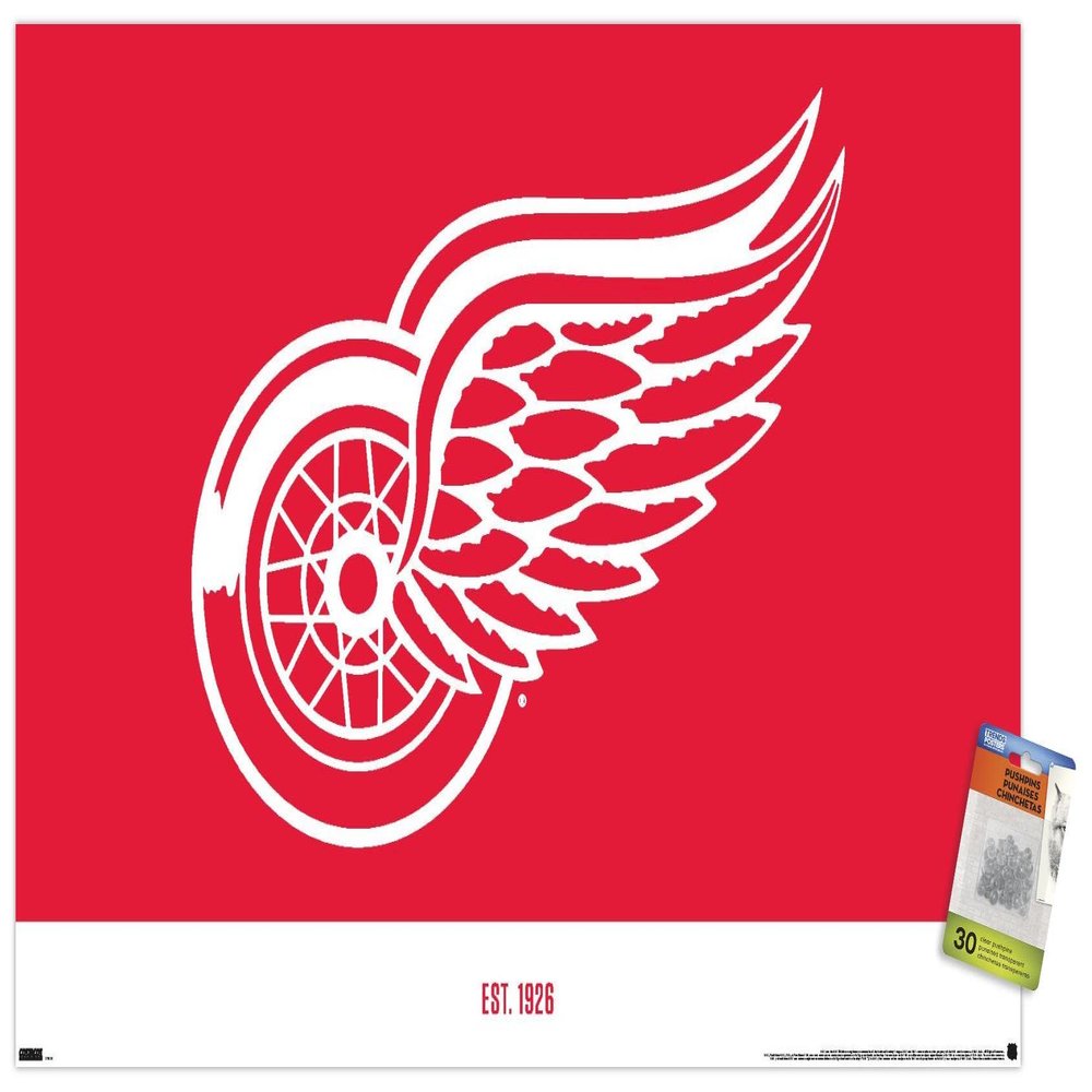 Trends International NHL Detroit Red Wings - Logo 21 Wall Poster with Pushpins