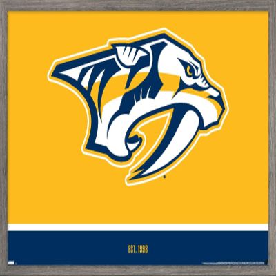 Trends International NHL Nashville Predators - Logo 21 Wall Poster, 22.375" x 34", Barnwood Framed Version
