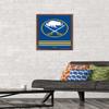 Trends International NHL Buffalo Sabres - Logo 21 Wall Poster, 14.725" x 22.375", Mahogany Framed Version view 2