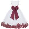Wedding Pageant Flower Petals Girl Ivory Dress with Bow Tie Sash 302a 14 view 1