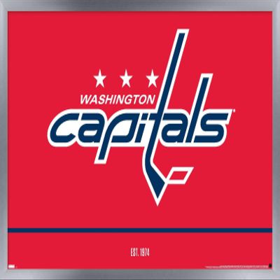 Trends International NHL Washington Capitals - Logo 21 Wall Poster, 22.375" x 34", Silver Framed Version