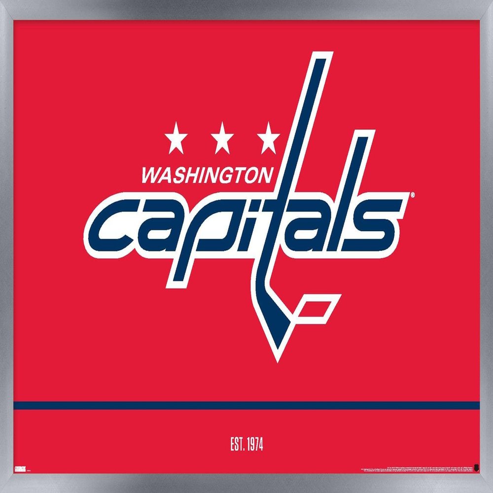 Trends International NHL Washington Capitals - Logo 21 Wall Poster, 22.375" x 34", Silver Framed Version