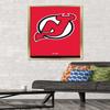Trends International NHL New Jersey Devils - Logo 21 Wall Poster, 22.375" x 34", Gold Framed Version view 2