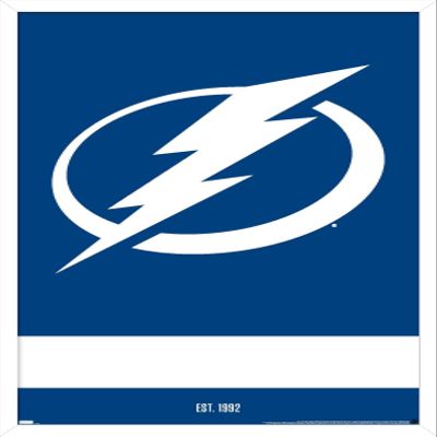 Trends International NHL Tampa Bay Lightning - Logo 21 Wall Poster, 22.375" x 34", White Framed Version