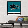 Trends International NHL San Jose Sharks - Logo 21 Wall Poster, 22.375" x 34", Black Framed Version view 2