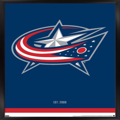 Trends International NHL Columbus Blue Jackets - Logo 21 Wall Poster, 22.375" x 34", Black Framed Version
