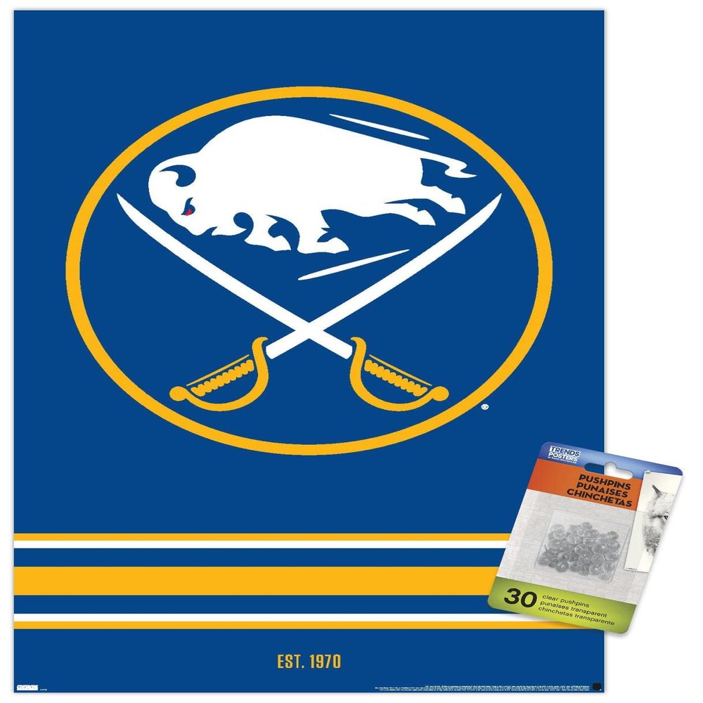 Trends International NHL Buffalo Sabres - Logo 21 Wall Poster with Push Pins