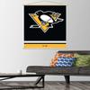 Trends International NHL Pittsburgh Penguins - Logo 21 Wall Poster, 22.375" x 34", Premium Print and Beechwood Hanger Bundle view 2