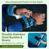 LEVIERO Gymnastics Grips Set Narrow Squeeze, Grips for Gymnastics Girls, Dowel Grips with Soft Leather, Double Buckle Wrist Closure, and Adjustable Finger Holes, for All Ages - (Aqua, 00) view 3