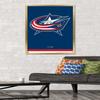 Trends International NHL Columbus Blue Jackets - Logo 21 Wall Poster, 22.375" x 34", Gold Framed Version view 2