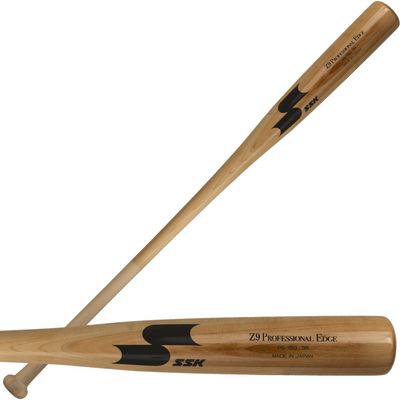 SSK Z9 Professional Edge Coaches Wood Fungo Bat 33" 35" 37" - Baseball & Softball - 60 Day Warranty - 35+ Colors (Natural/Natural/Black, 37")