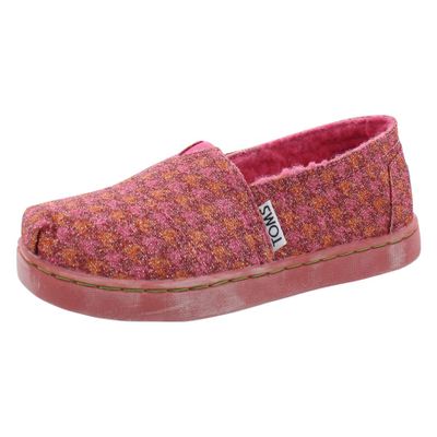 TOMS Classic Houndstooth Girl's Shoes Size 3.5, Color: Red