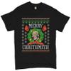 Merry Chrithmith T-Shirt Boxer Mike Ugly Sweater Funny Christmas Men's Tee Black Small view 1