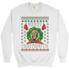 Tee Hunt Merry Chrithmith Sweatshirt Boxer Mike Ugly Sweater Funny Christmas Crewneck White Medium view 1