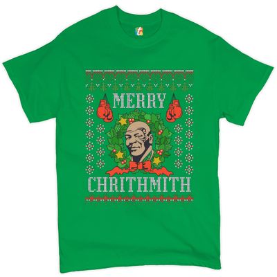 Merry Chrithmith T-Shirt Boxer Mike Ugly Sweater Funny Christmas Men's Tee Green Large