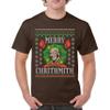 Merry Chrithmith T-Shirt Boxer Mike Ugly Sweater Funny Christmas Men's Tee Brown Large view 1