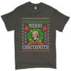 Merry Chrithmith T-Shirt Boxer Mike Ugly Sweater Funny Christmas Men's Tee Charcoal Small view 1