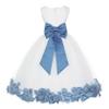 Wedding Pageant Flower Petals Girl Ivory Dress with Bow Tie Sash 302a 12 view 1