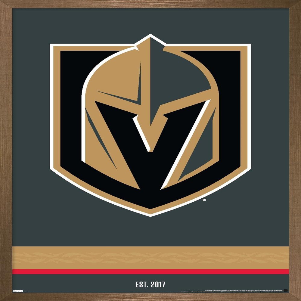 Trends International NHL Vegas Golden Knights - Logo 21 Wall Poster, 14.725" x 22.375", Bronze Framed Version