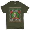 Merry Chrithmith T-Shirt Boxer Mike Ugly Sweater Funny Christmas Men's Tee Military Green X-Large view 1