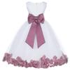 Wedding Pageant Flower Petals Girl Ivory Dress with Bow Tie Sash 302a 14 view 1
