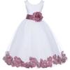 Wedding Pageant Flower Petals Girl Ivory Dress with Bow Tie Sash 302a 14 view 2