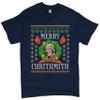 Merry Chrithmith T-Shirt Boxer Mike Ugly Sweater Funny Christmas Men's Tee Navy Blue Large view 1