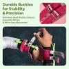 LEVIERO Gymnastics Grips Set Narrow Squeeze, Grips for Gymnastics Girls, Dowel Grips with Soft Leather, Double Buckle Wrist Closure, and Adjustable Finger Holes, for All Ages - (Pink, 3) view 3