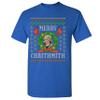 Merry Chrithmith T-Shirt Boxer Mike Ugly Sweater Funny Christmas Men's Tee Blue Medium view 4