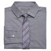 Van Heusen Boys' Long Sleeve Dress Shirt and Tie Set, Wild Grey Plaid, 14-16 view 2