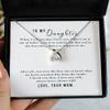 to My Daughter Necklace Love from Mom. Fashion Cross, Love Heart or Wishbone Pendant and Necklace 925 Sterling Silver - Wishbone Dancing Necklace view 3