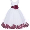 Wedding Rose Petals White Tulle Flower Petals Girl Toddler Gown Handmade 302T s view 2