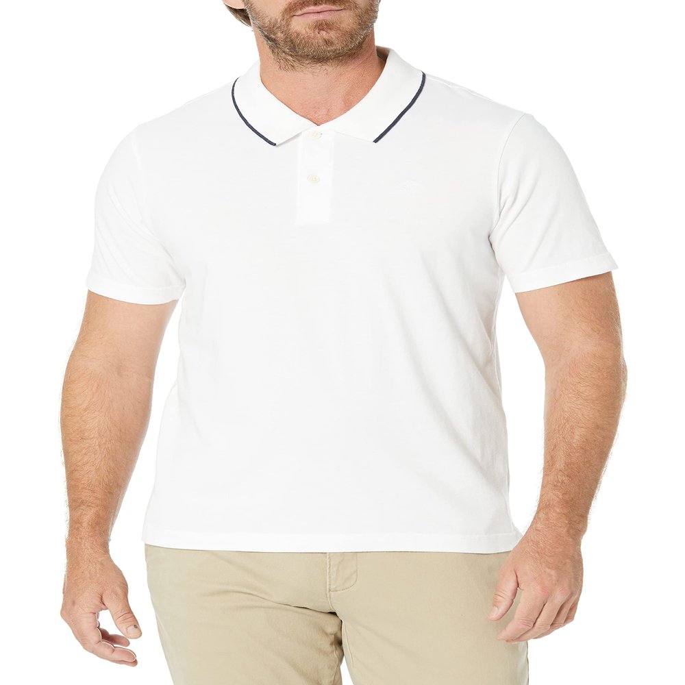 Dockers Men's Regular Fit Short Sleeve Perfect Performance Polo (Regular and Big & Tall), (New) Lucent White, 2X Large