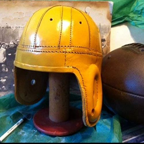 Past Time Sports Adult Green Bay 1940 Style Leather Football Helmet