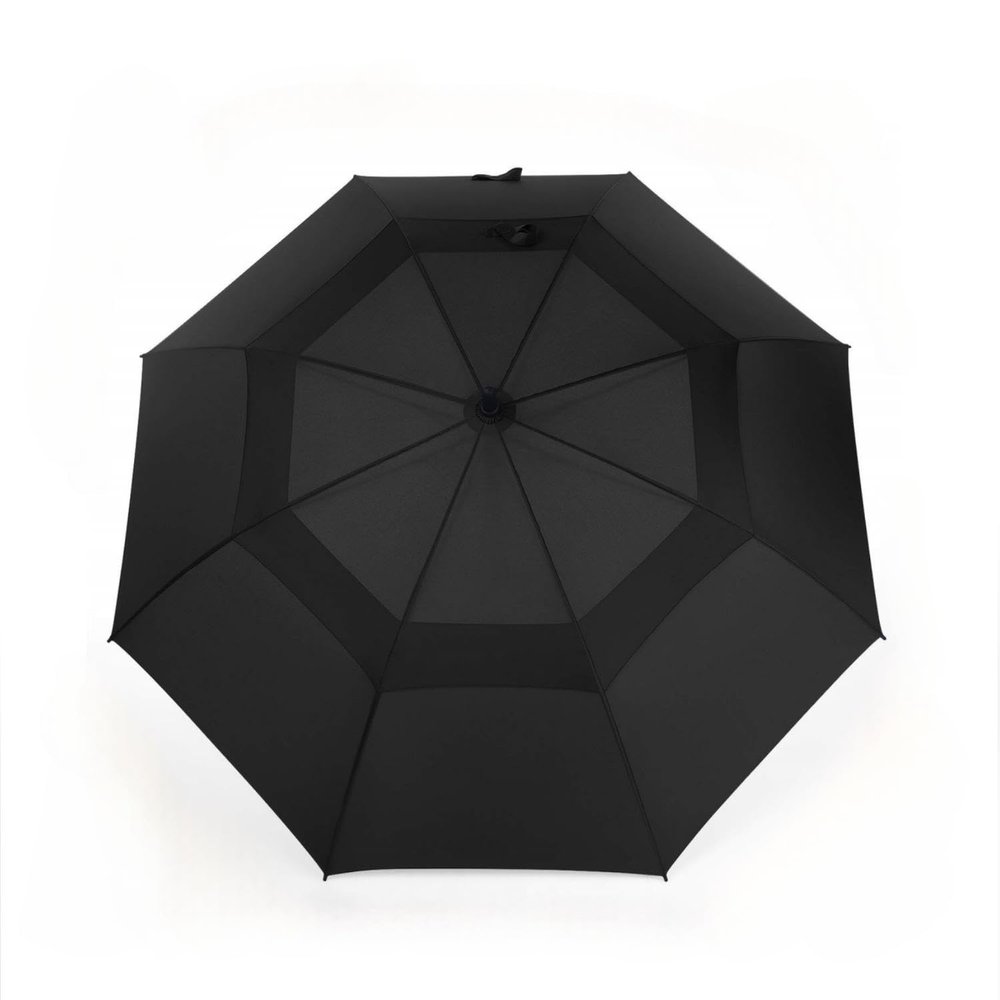 MRTLLOA Extra Large Black Golf Umbrella, 54/62/68/72 Inch Automatic Open, Oversize Double Canopy Vented Windproof Waterproof Sports Umbrellas for Rain(72 Inch Black)