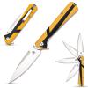 Sitivien ST123 Folding Knife, D2 Blade and G10 Handle EDC Tool Knife with Pocket Clip for Outdoor Camping EDC(Yellow) view 1