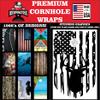 Cornhole Board Vinyl Wrap Decals (Set of 2) Patriotic Bean Bag Toss Wrap Stickers (White Deer) view 4