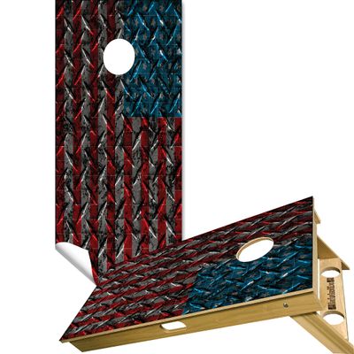 Cornhole Board Vinyl Wrap Decals (Set of 2) Patriotic Bean Bag Toss Wrap Stickers (Metal)